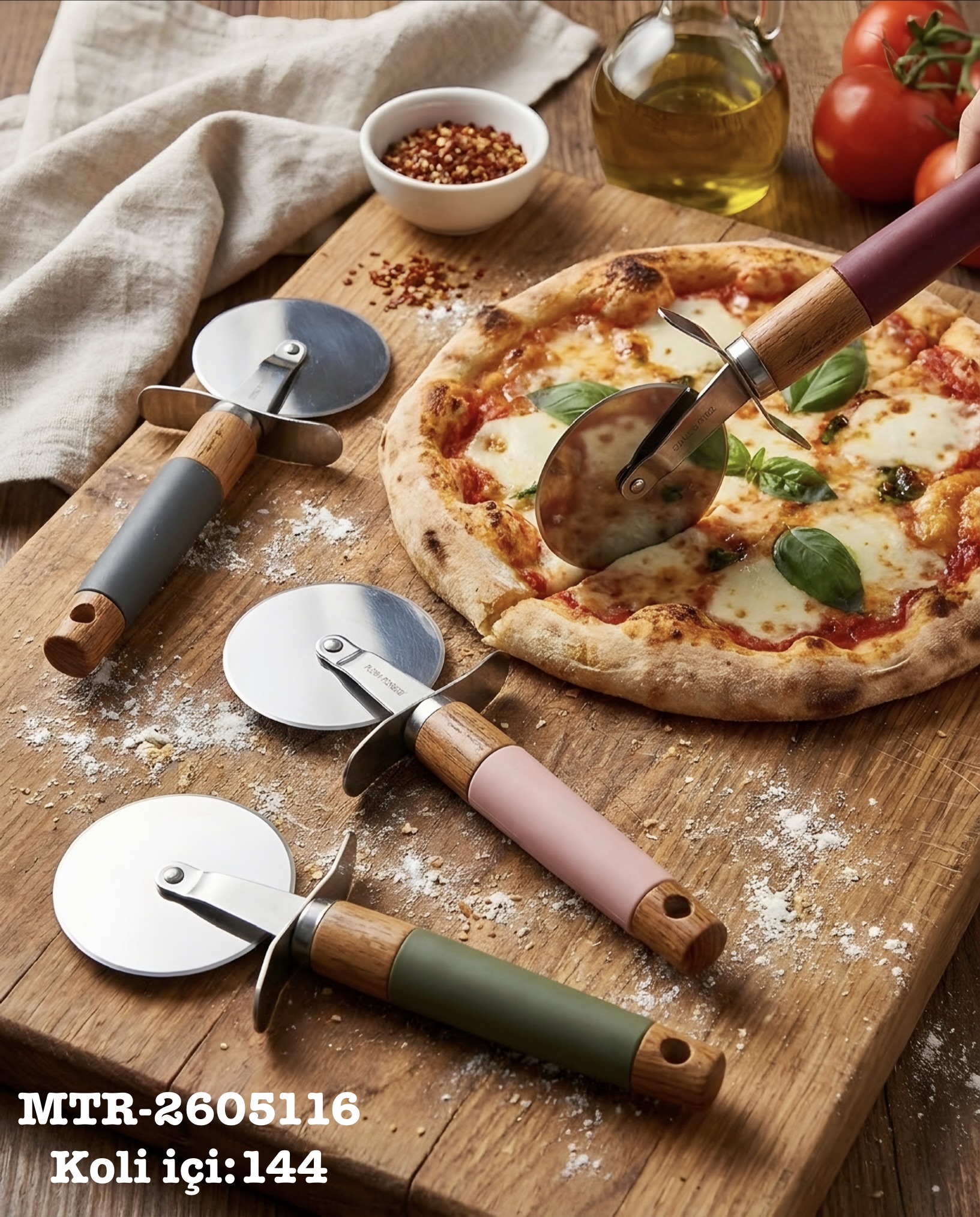 AKASYA SAPLI PİZZA DİLİMLEYİCİ